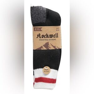 Rockwell Men's Black 10-13 Boot Socks - 2 Pairs NWT